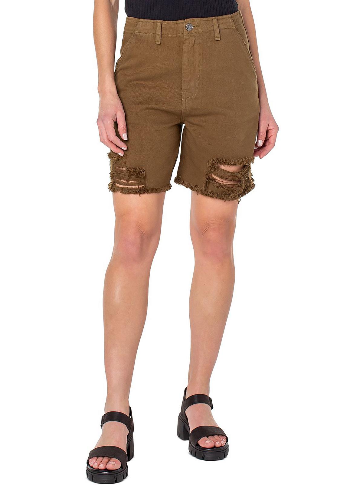 

Женские шорты миди с бахромой по низу Earnest Sewn, цвет military olive
