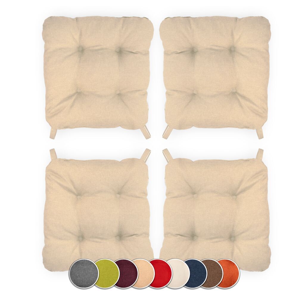 

[T] Комплект sunpillow из 4 подушек для стульев 40x40 см, обивочная подушка толщиной 5 см, подушка для стульев/скамек в доме и саду, подушка для сиденья, подушка для сиденья, подушка для стула, садовая подушка, стул для столовой или кухни, корич...
