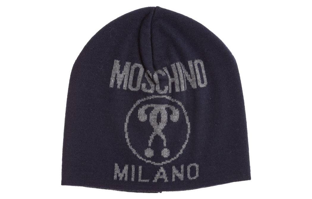 

Шерстяная шапка-бини мужская синяя MOSCHINO