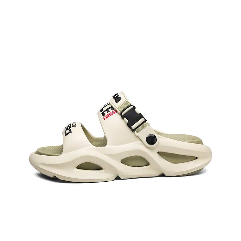 Тихие, износостойкие массажные тапочки-слайды унисекс NANJIREN, Beige Olive Green