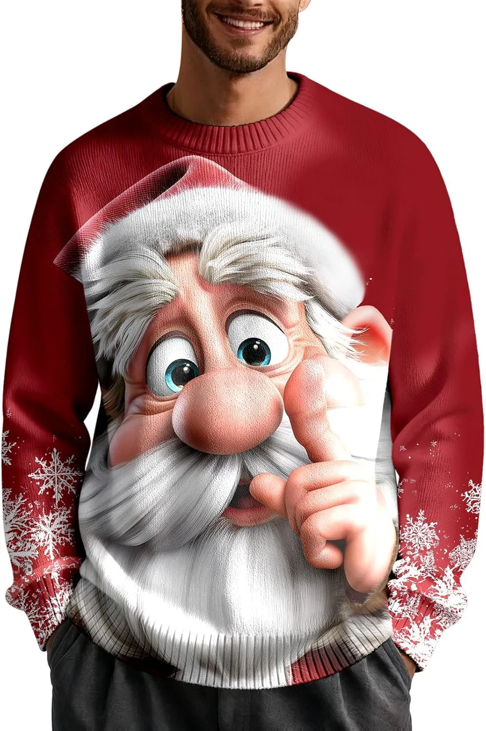 

Мужской свитер с принтом Санты для вечеринок