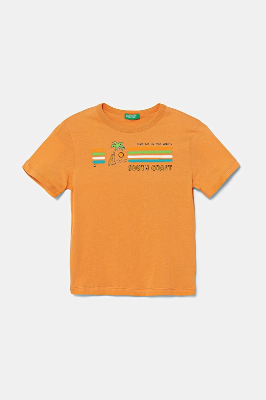 

Детская хлопковая футболка United Colors Of Benetton, оранжевый