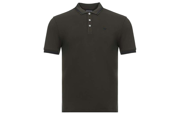 

Футболка поло мужская армейского зеленого цвета EMPORIO ARMANI