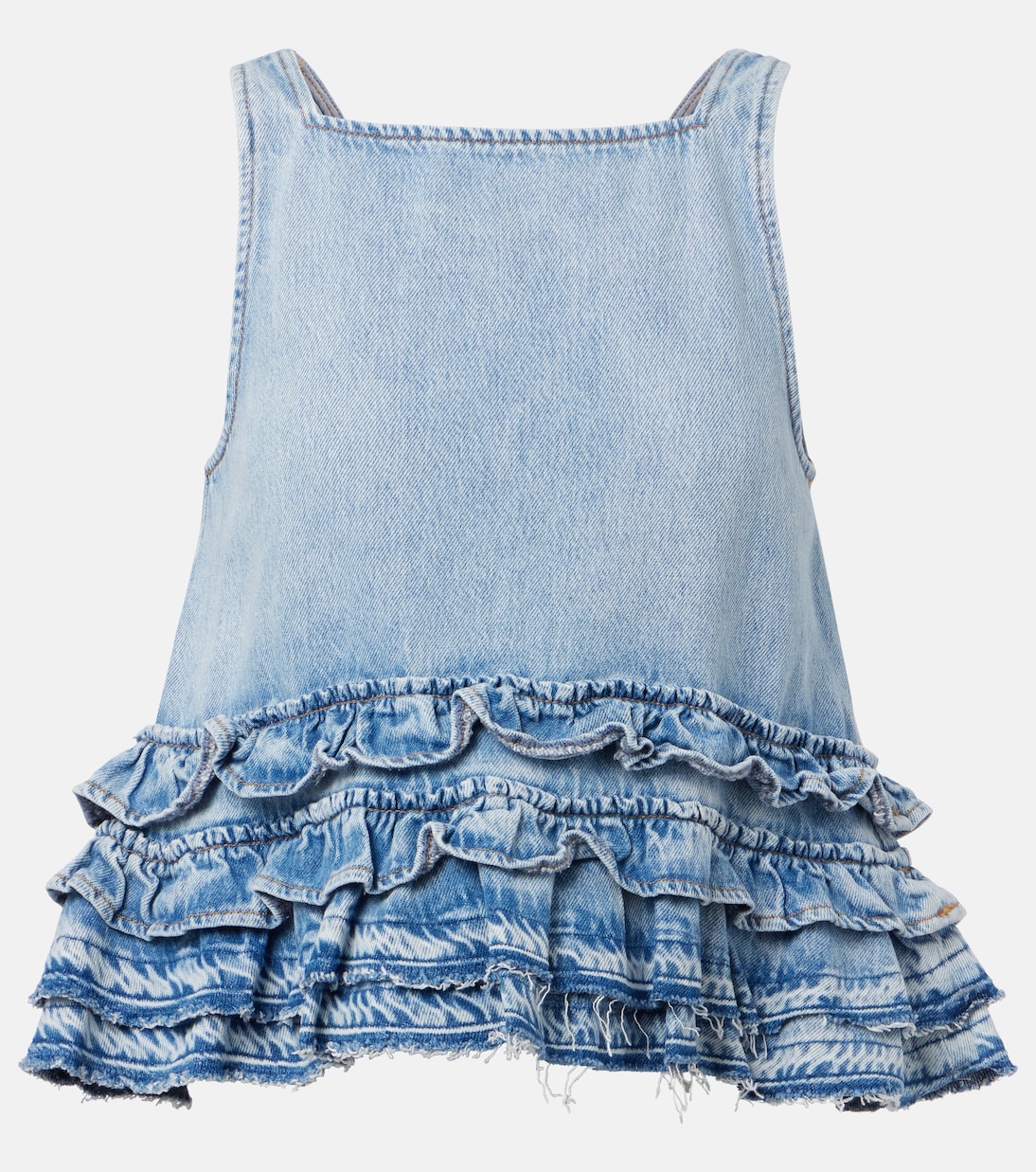

Жакет из денима с рюшами Ganni, Light Blue Stone