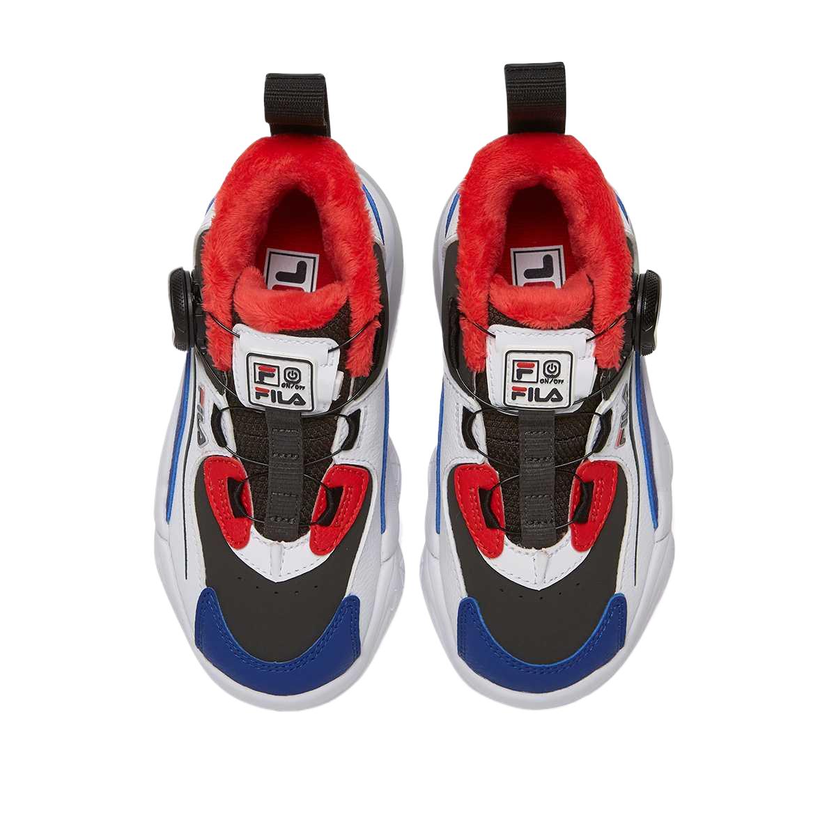 Fila Kids Детские дышащие термокроссовки BOA средней высоты для повседневной носки, черно-красные — фото 3