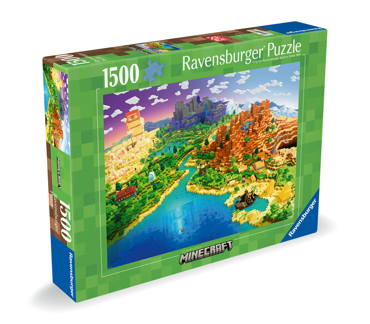 

2D пазл: Мир Майнкрафта 1500 деталей Ravensburger