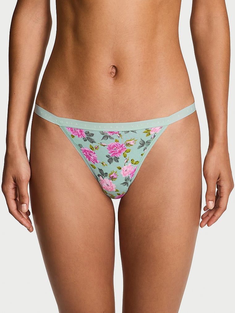 

Трусики-Бикини из эластичного хлопка-стринги Victoria'S Secret, smooth green stone roses