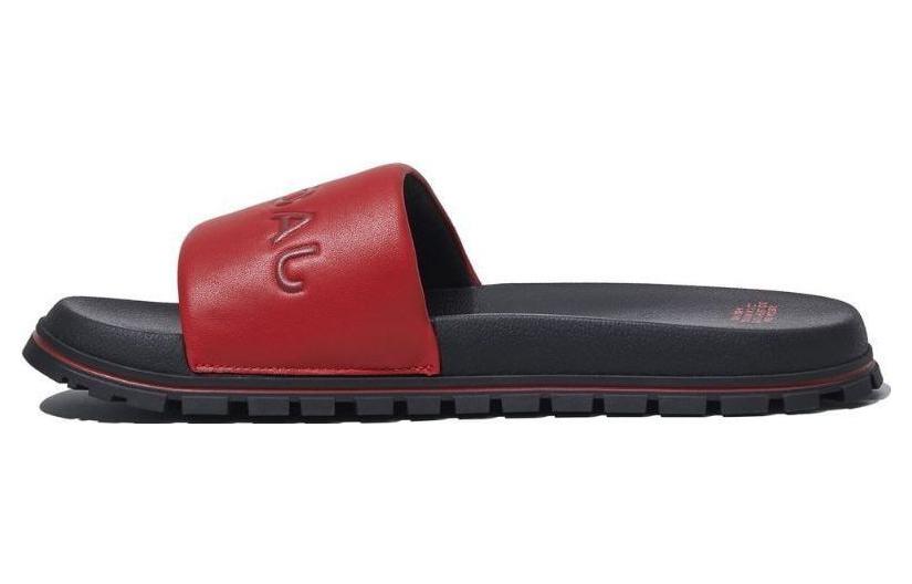 Слайды с тиснением логотипа MARC JACOBS, красные