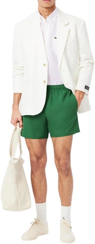 Lacoste мужская повседневная рубашка на пуговицах из льна Regular Fit, White — фото 4