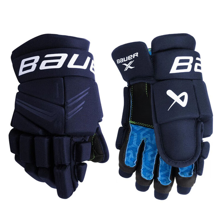 

BAUER Набор защиты для начинающих в хоккее на льду, X: нагрудник, щитки, налокотники, антипадение штаны, перчатки 25 см Navy Blue