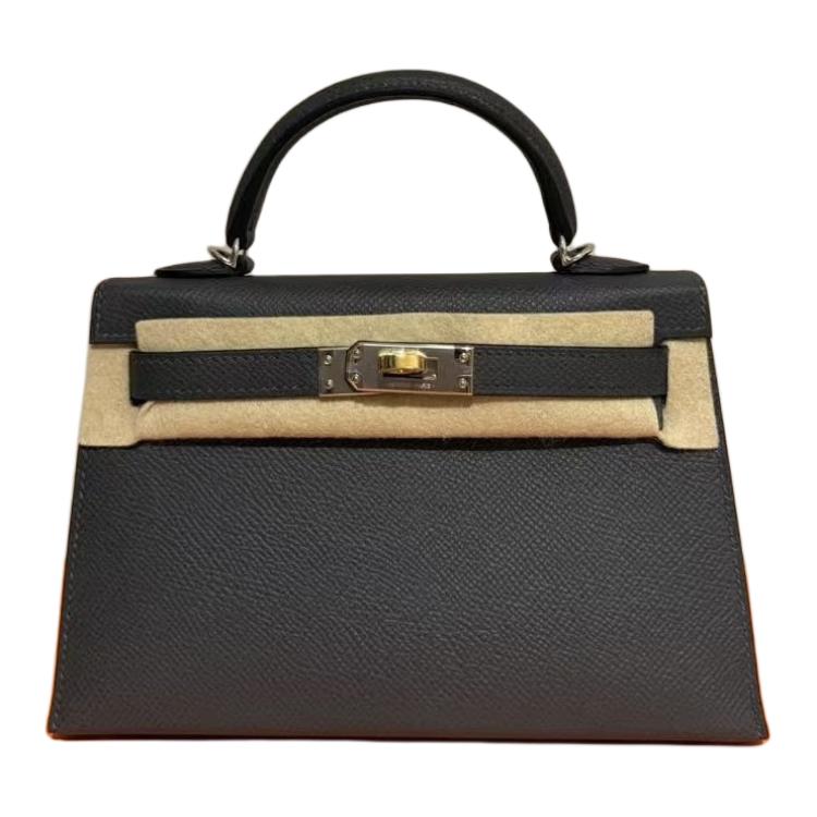 

HERMES Мини Келли 2-го поколения женская сумка Epsom Leather Mini 89 Noir Black