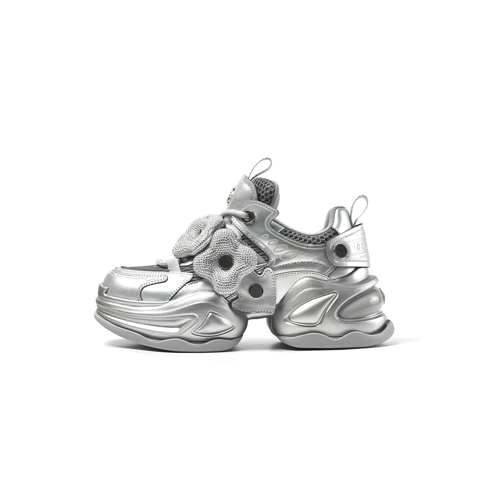 

Кроссовки женские Chunky Mid-Top Silver Ooppss C, серебряный