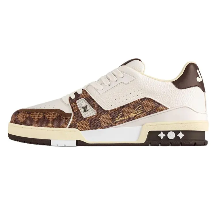 LOUIS VUITTON Кроссовки для скейтбординга Trainer Low Top унисекс коричневого цвета
