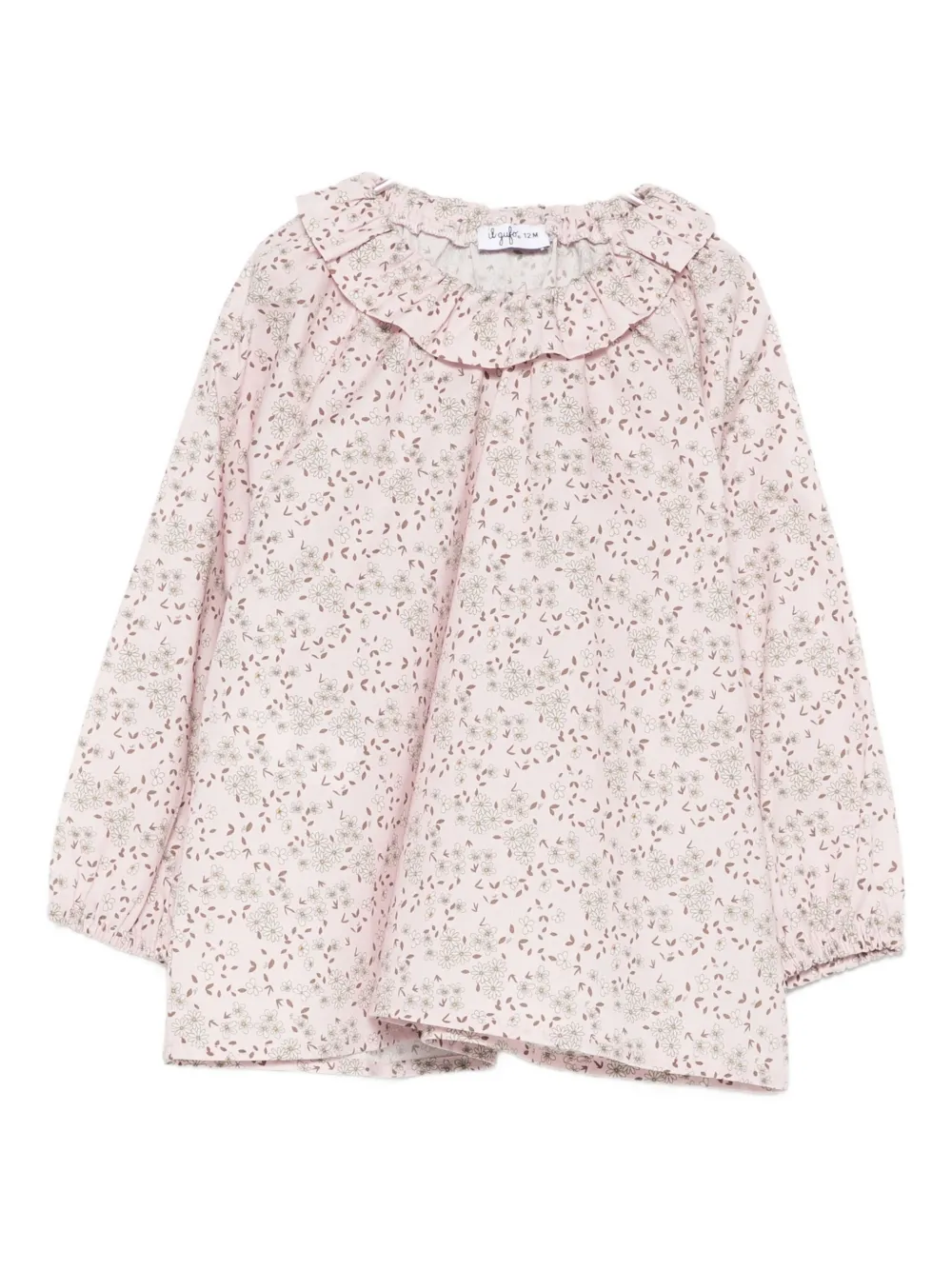 

Рубашка с оборками и цветочным принтом Il Gufo, розовый