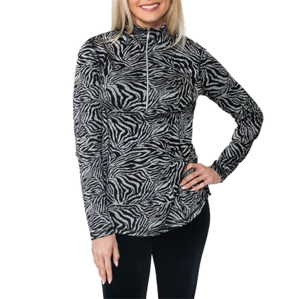 

Куртка-поло Sno Skins Animal Sport Jacquard с молнией на четверть длины (женская), Zebra