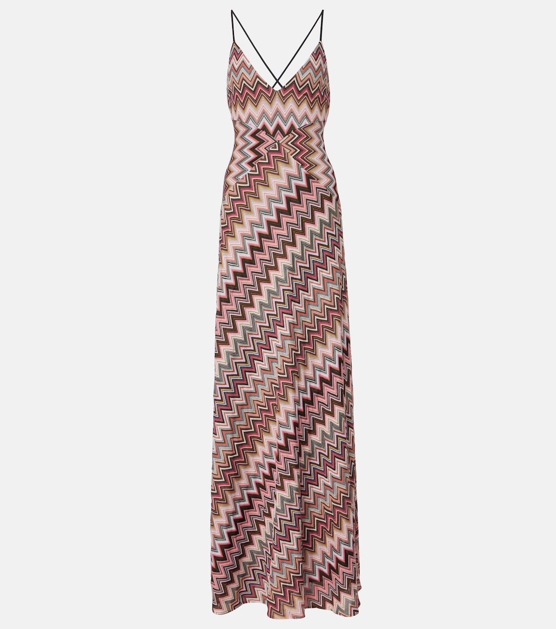 

Длинное платье Zig Zag из хлопковой смеси Missoni, Multicolor Red Blk Wht