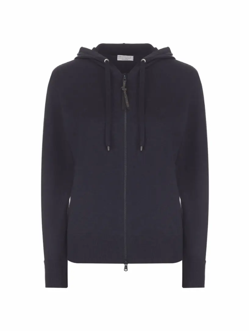 

Спортивная кофта с цепью мониль Brunello Cucinelli, тёмно-синий