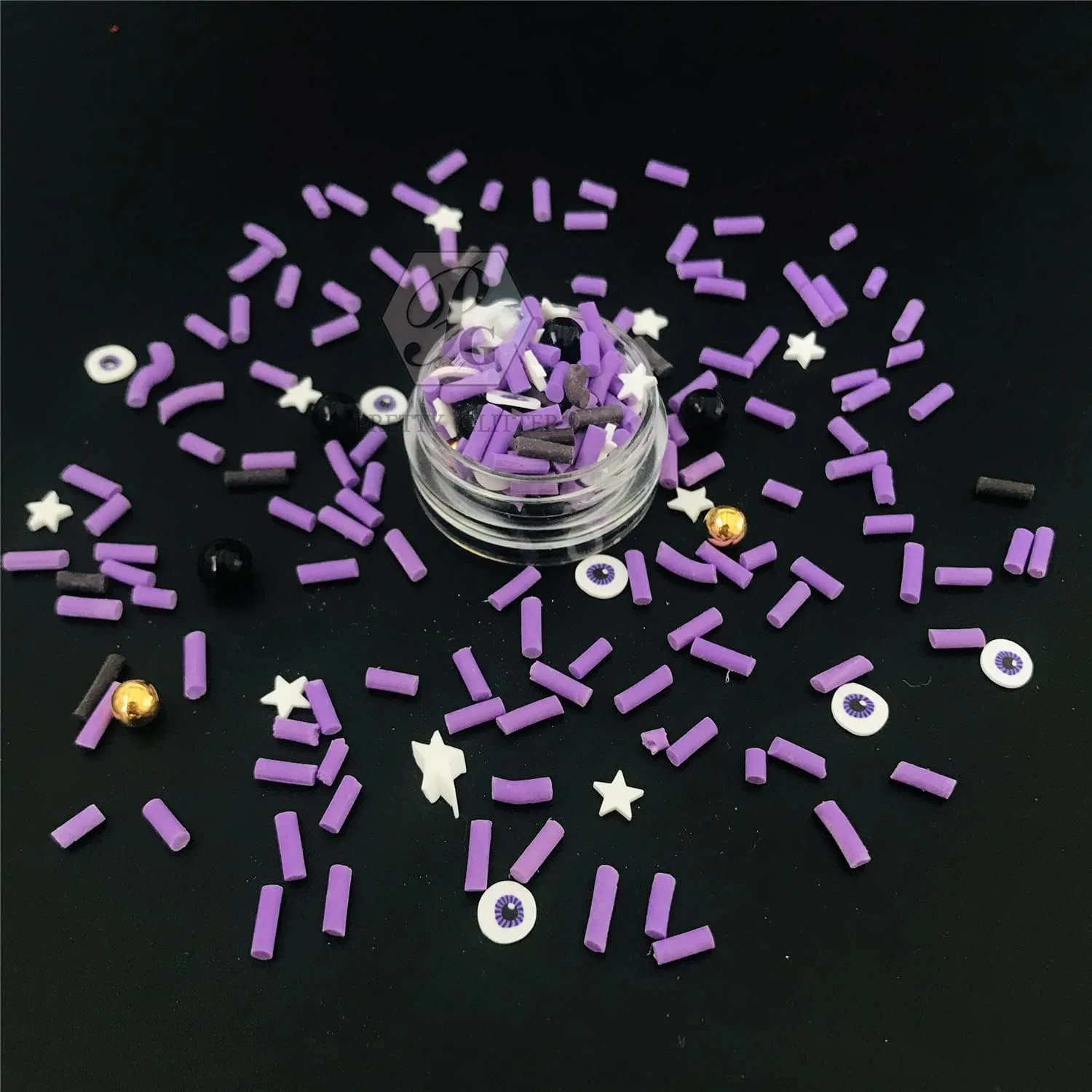Набор полимерных дисков для декора ногтей RT-Eye Purple Mixes Slices Prettyg — фото 4
