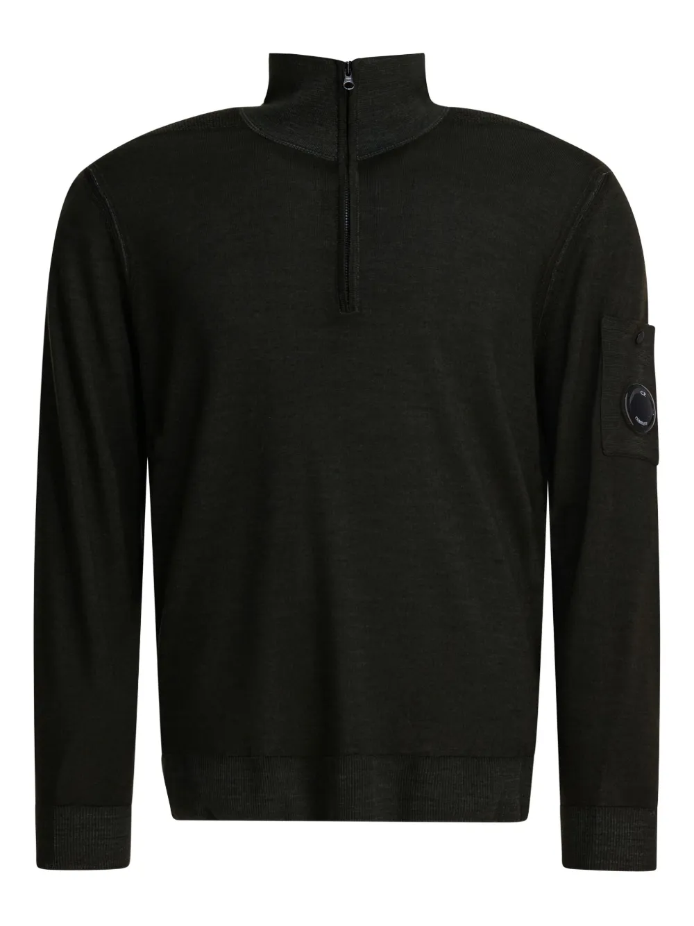 

Шерстяной свитер на молнии C.P. Company, черный