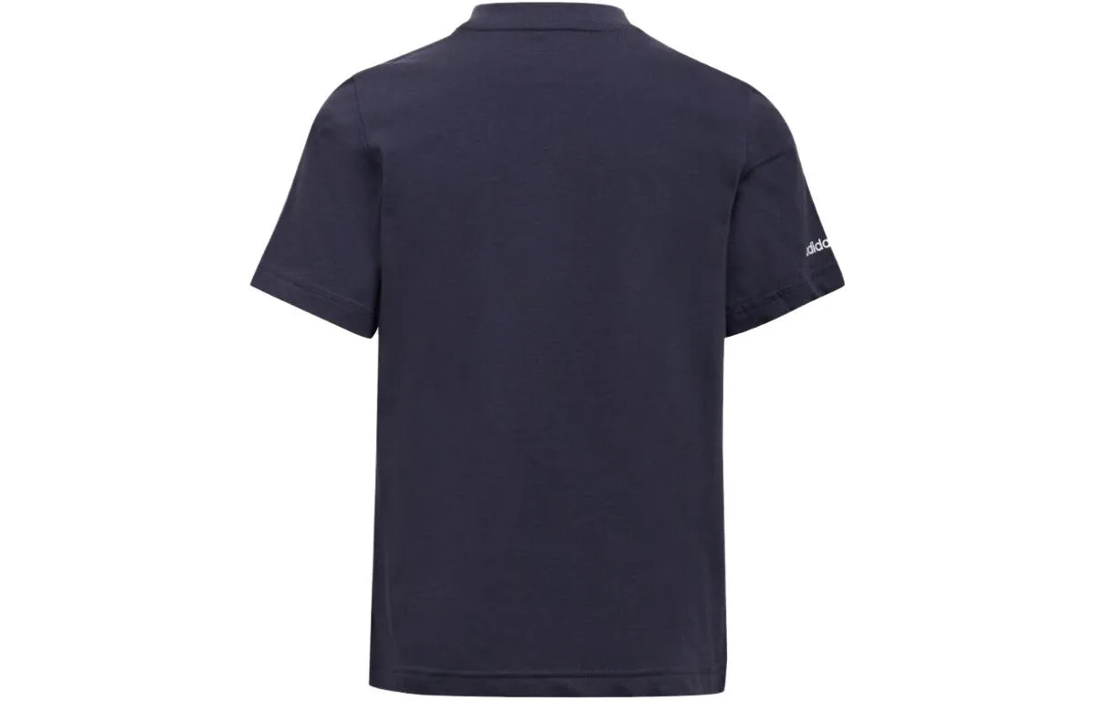 Футболка для детей с круглым вырезом Adidas Originals, Dark Gray & Navy Blue — фото 4