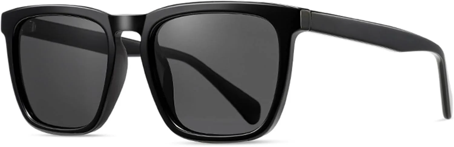 

Мужские поляризованные солнцезащитные очки из ацетата с большой оправой, женские солнцезащитные очки в модном стиле для активного отдыха, синие SZVVBKK, Black