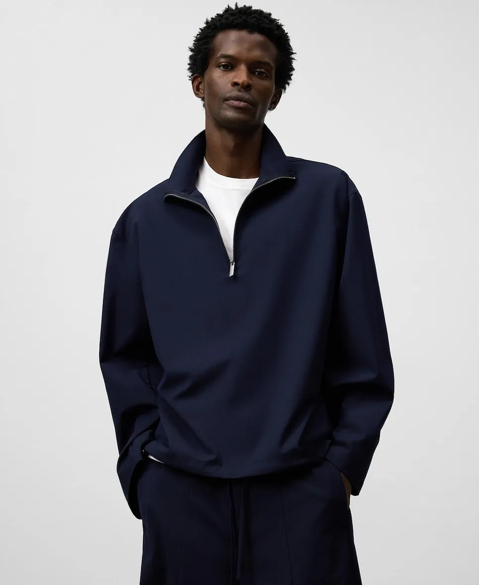 

Мужская рубашка свободного кроя с застежкой-молнией Adolfo Dominguez, темно-синий