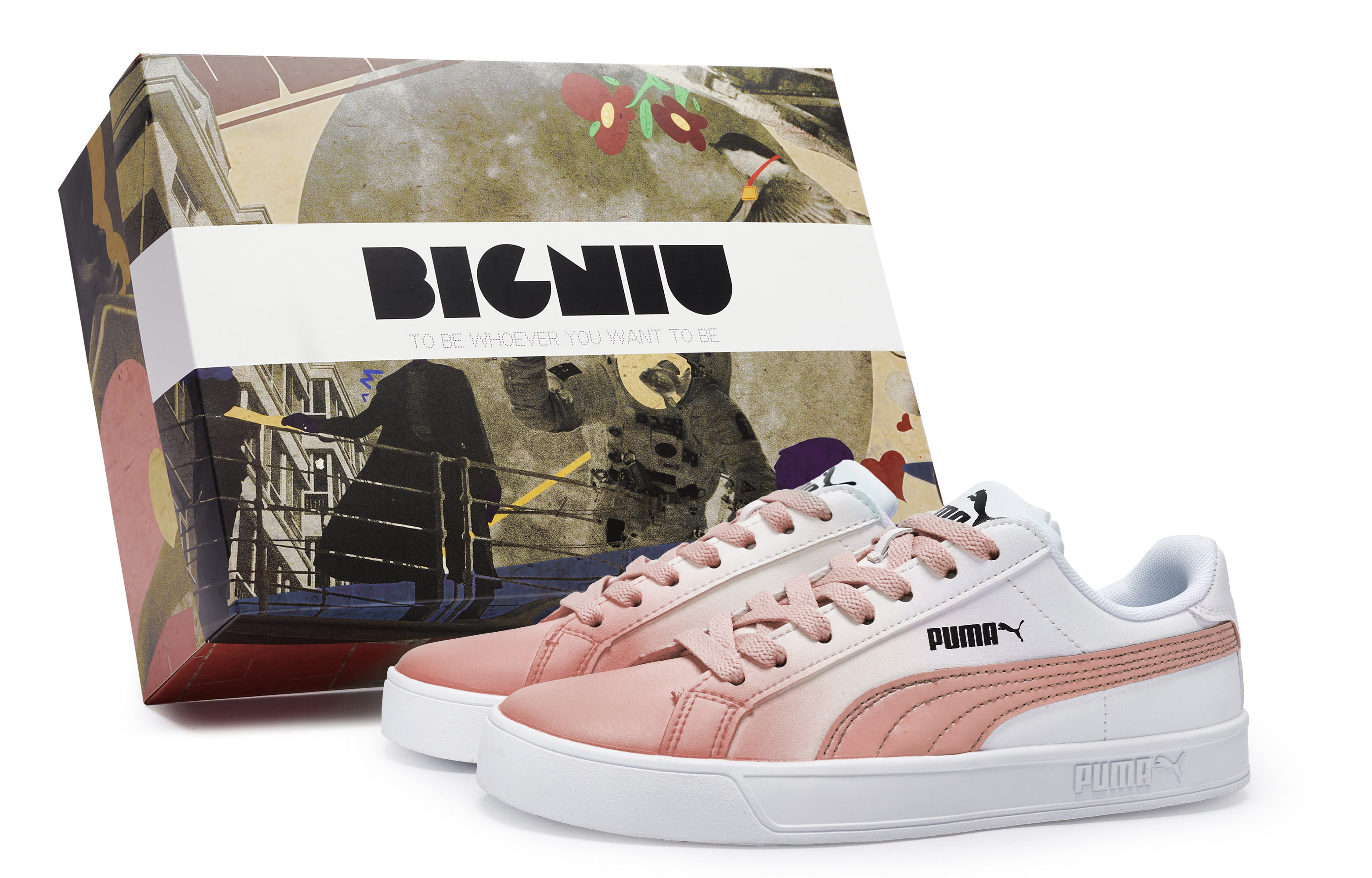 

Кроссовки Puma Smash Vulc Skateboarding Shoes Unisex Low-top Pink, белый