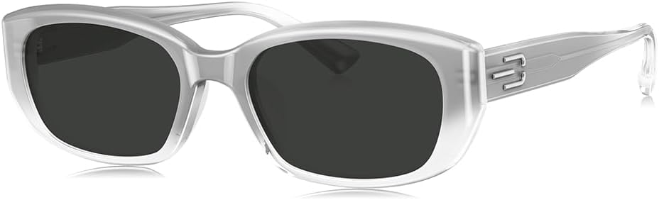 

Солнцезащитные очки BOLON Men Women Trendy Narrow Square Polarized Sunglasses BL3120 Dotonbori 55mm, эксклюзивный бренд очков EssilorLuxottica, Gradient Translucent Grey/Grey Polarized