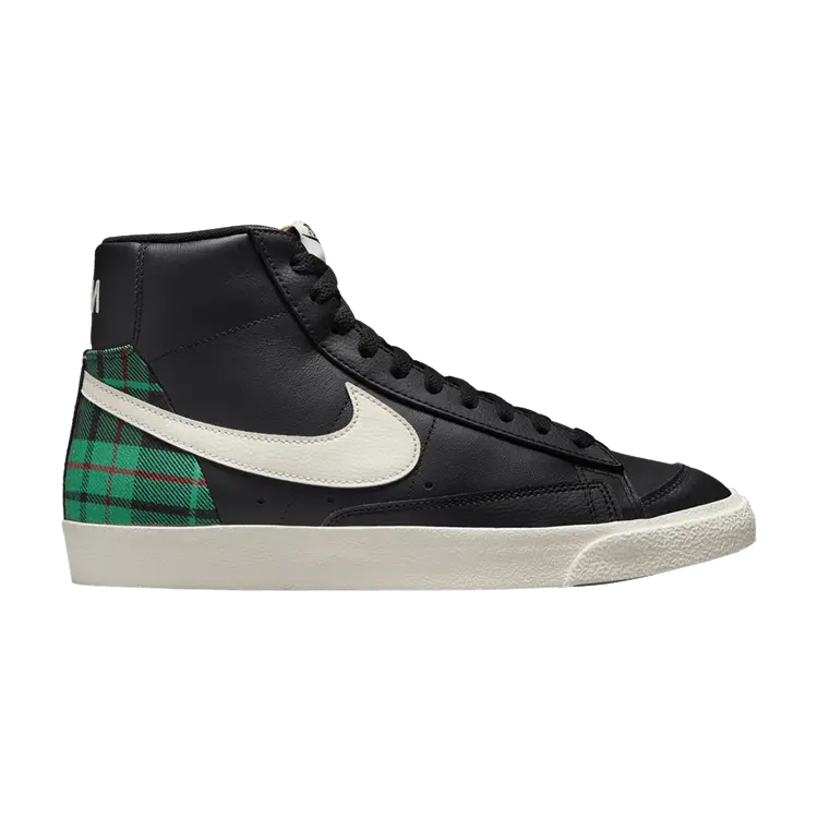 

Кроссовки Nike Blazer Mid '77 Premium 'Black Green Tartan Plaid', черный