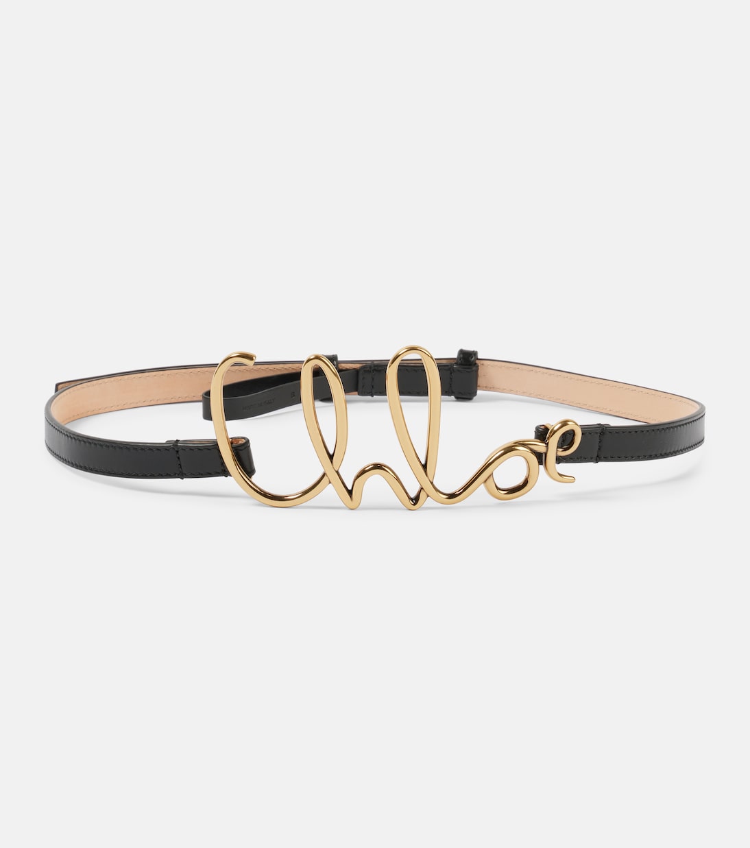 

Классический узкий кожаный ремень Chloé, черный