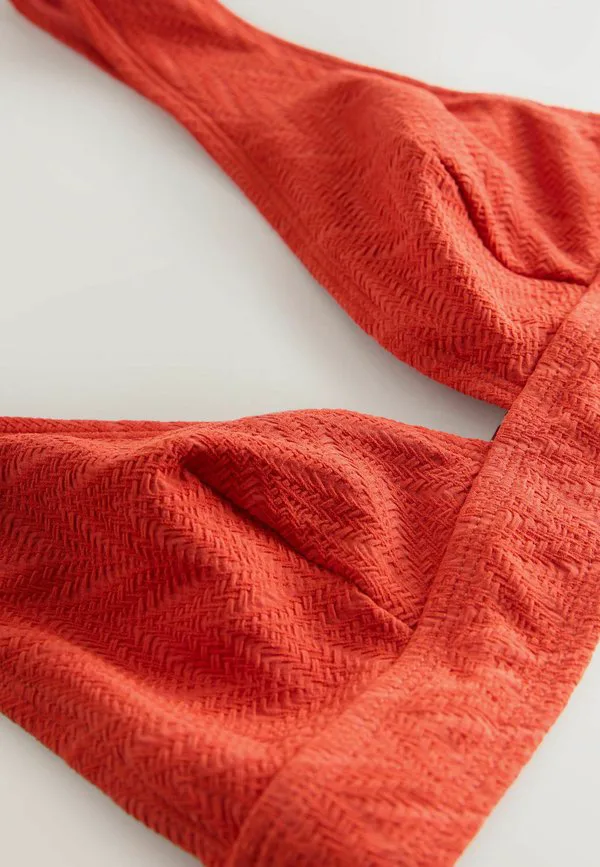 Бикини с глубоким вырезом и треугольным верхом Next, Red Jacquard Textured — фото 2