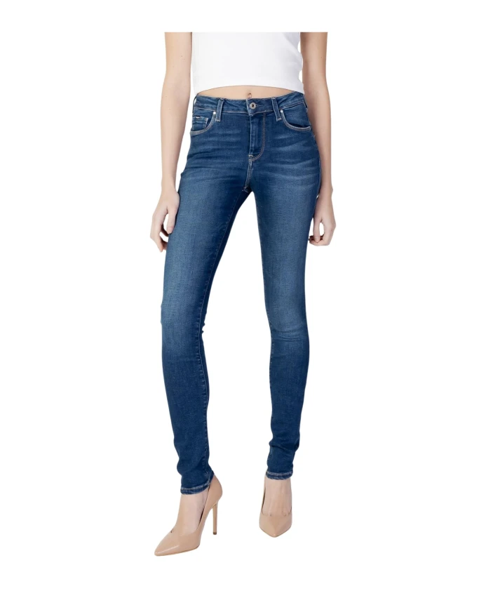 

Синие кружевные узкие джинсы Pepe Jeans, синий