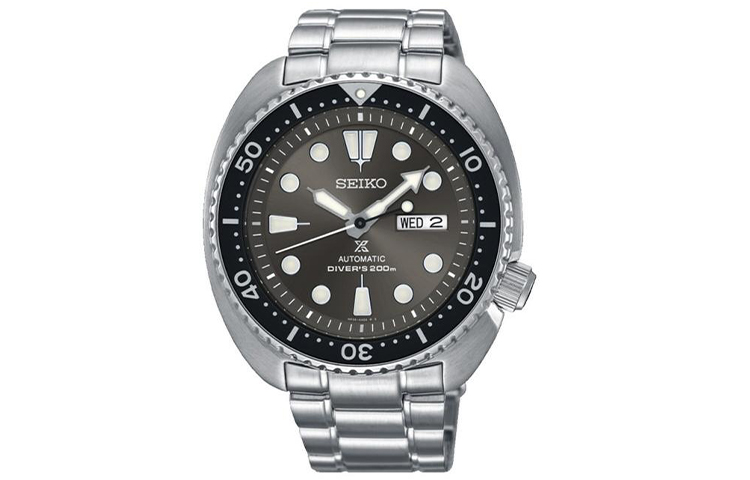 

SEIKO Автоматический механический механизм с ремешком из нержавеющей стали, японские/корейские мужские часы с черным циферблатом SRPC23J1