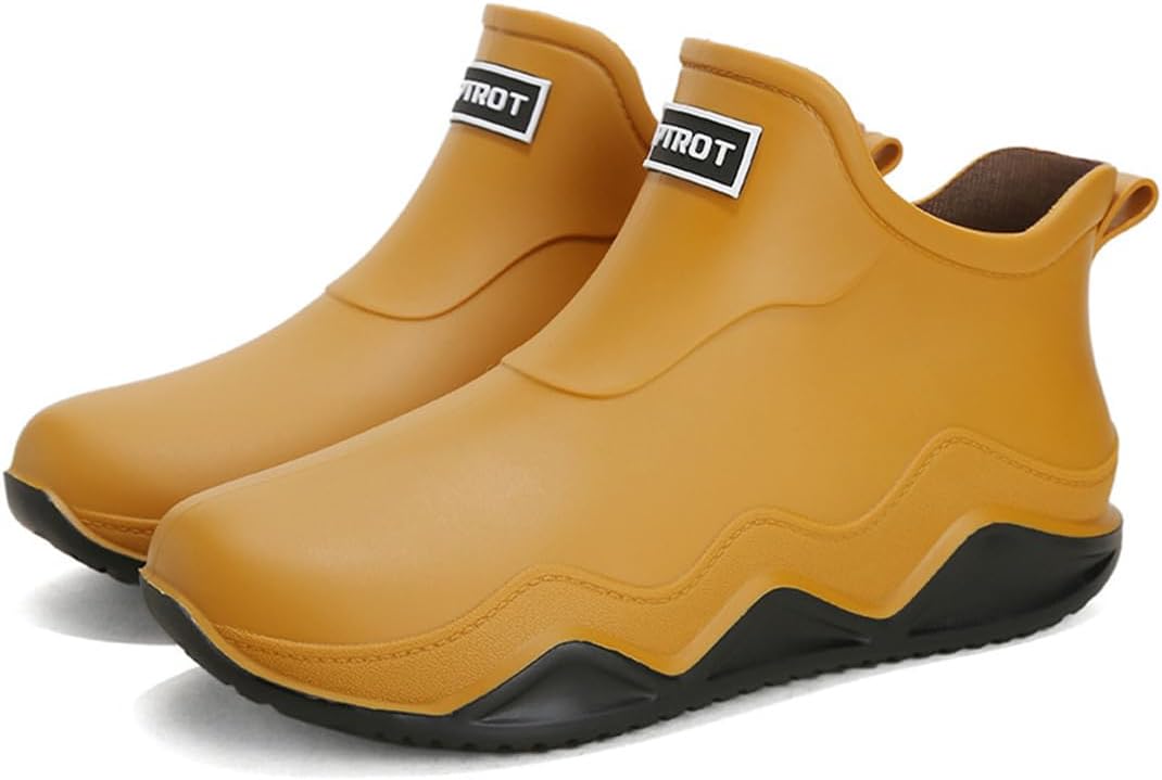 

Женские и мужские дождевые ботинки Rojeam, водонепроницаемые ботинки для сада и прогулок на открытом воздухе, желтый