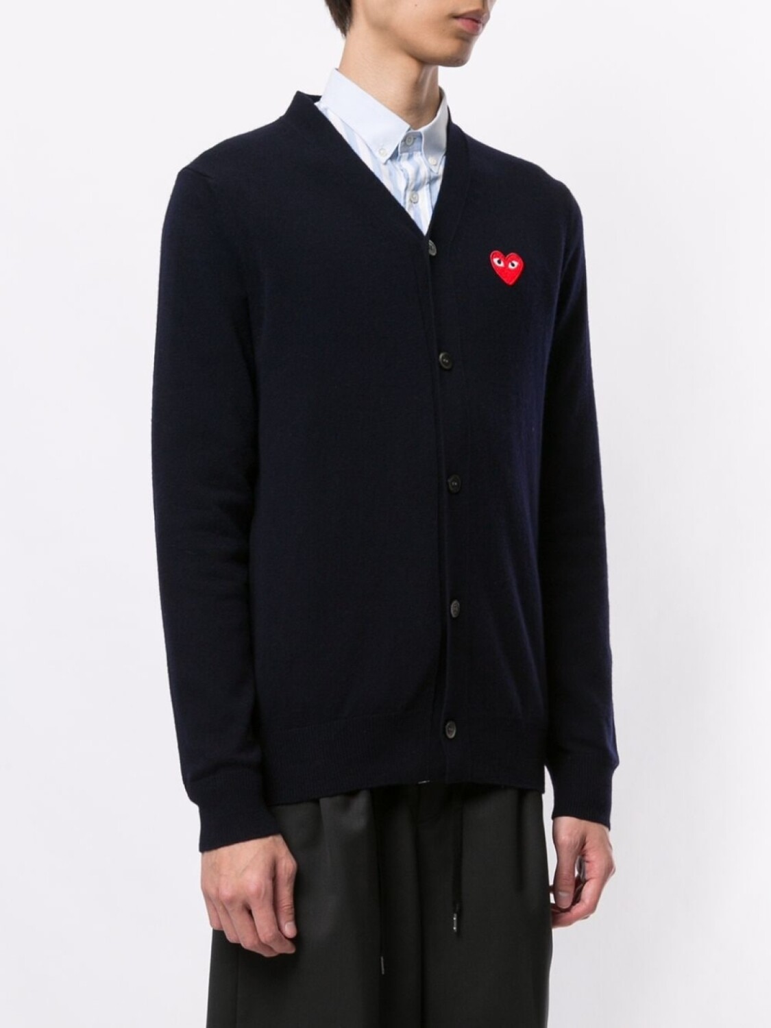 Кардиган с вышитым логотипом Comme Des Garçons Play, синий — фото 3