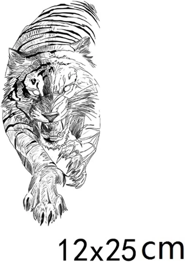 Временные татуировки Tiger Arm, 2 шт, одноцветные — фото 2
