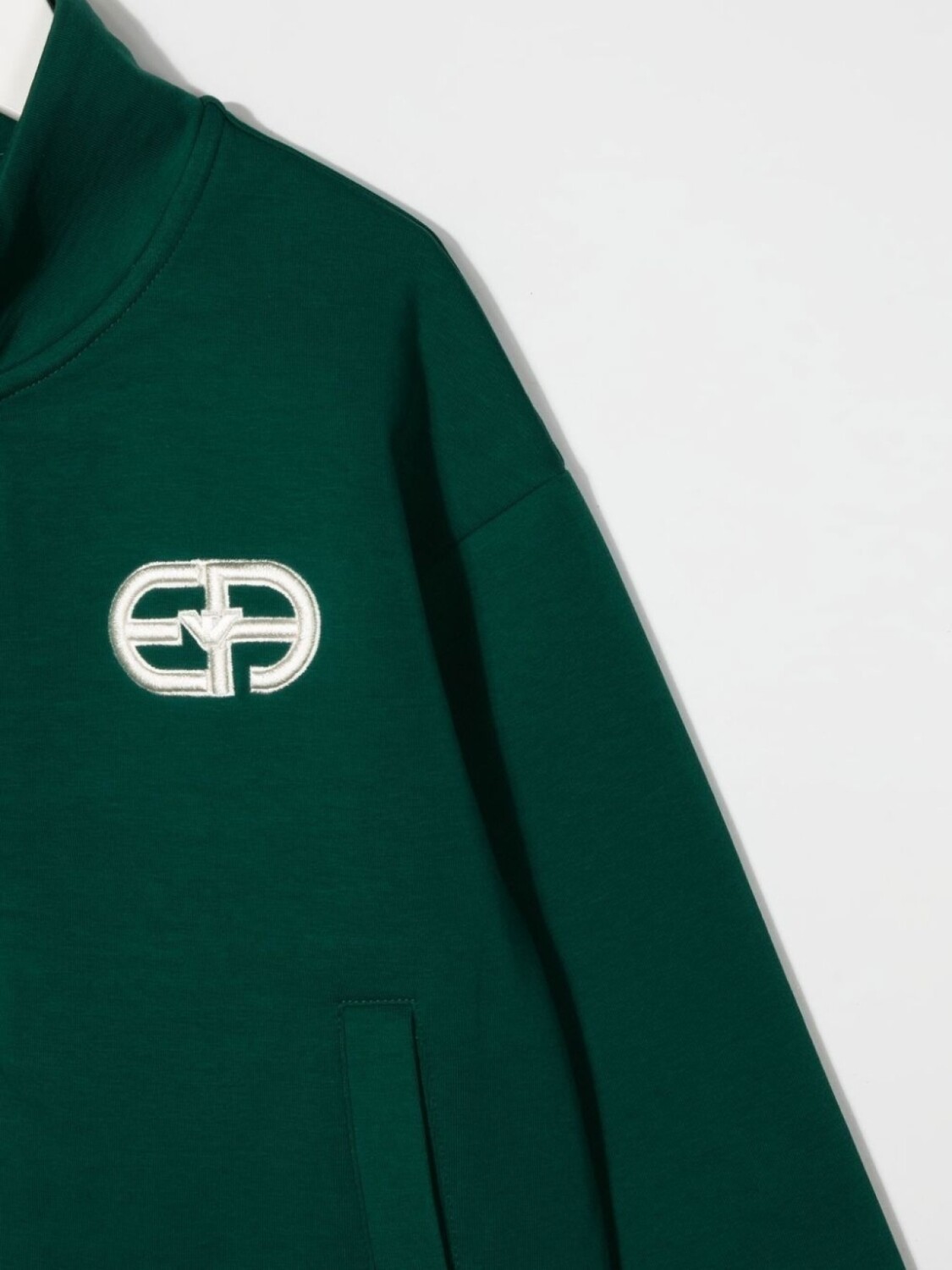 Emporio Armani кардиган с длинными рукавами и логотипом, зеленый — фото 3