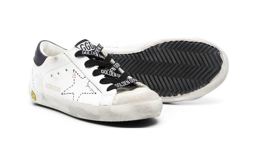 Детские кроссовки Superstar с эффектом потертости Golden Goose, белый — фото 3