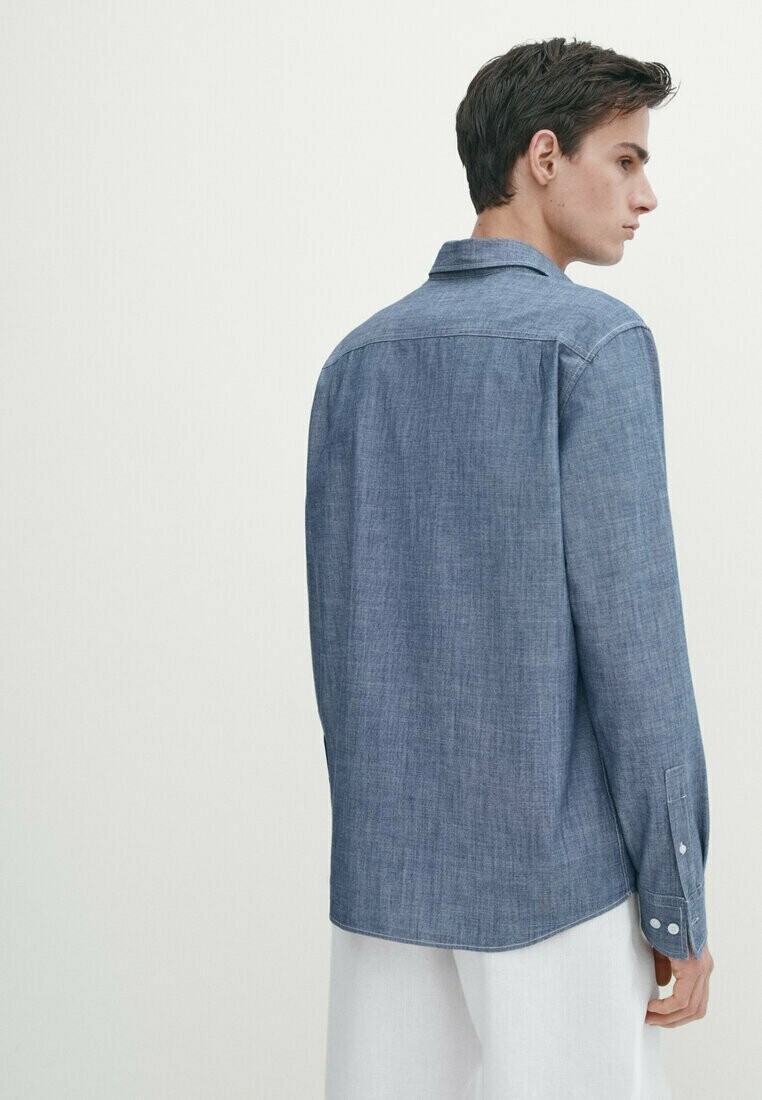 

Рубашка CONTRAST STITCHING Massimo Dutti, синий