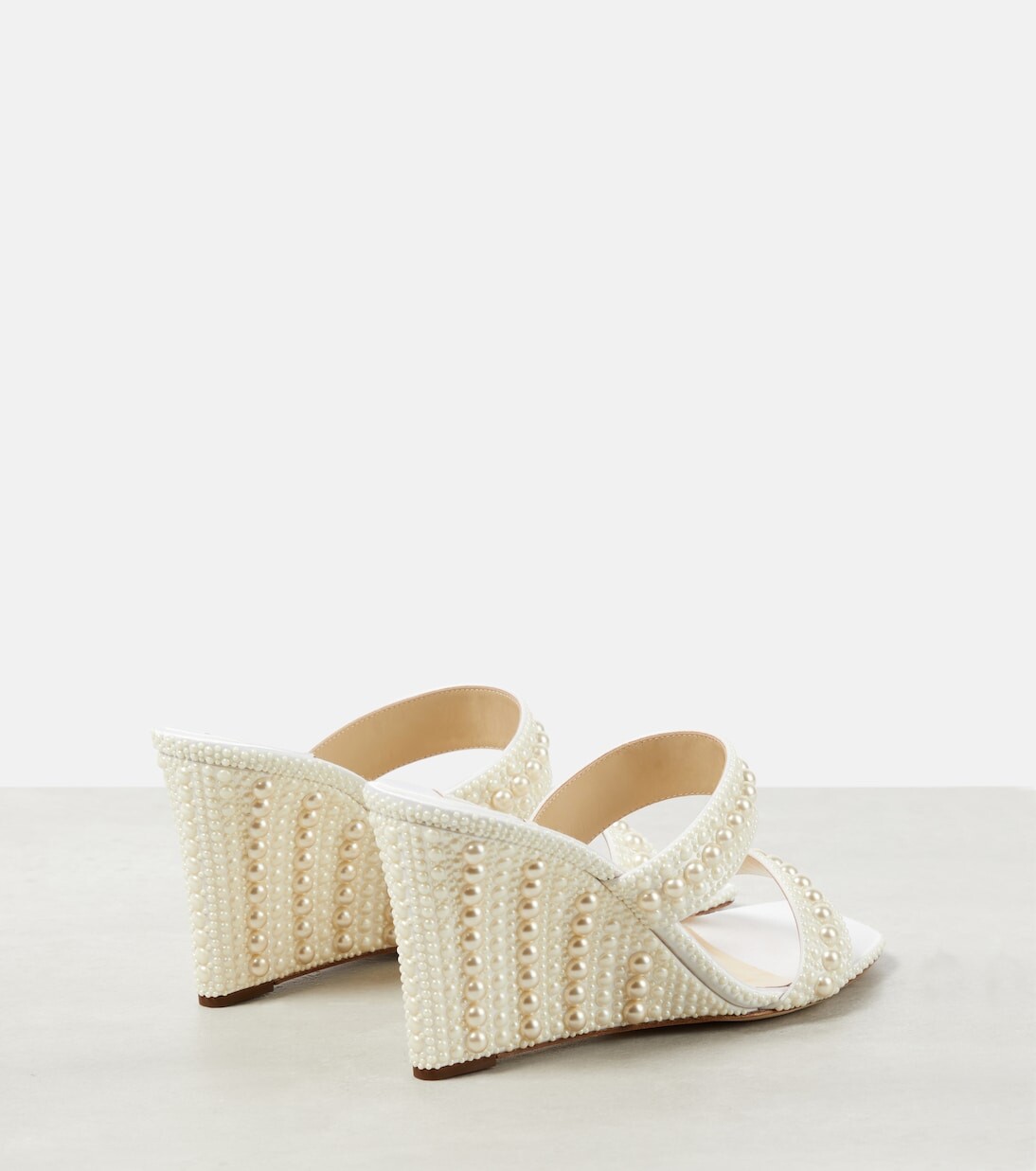 Мюли bridal sacoria 85 на танкетке с декором Jimmy Choo, белый — фото 3