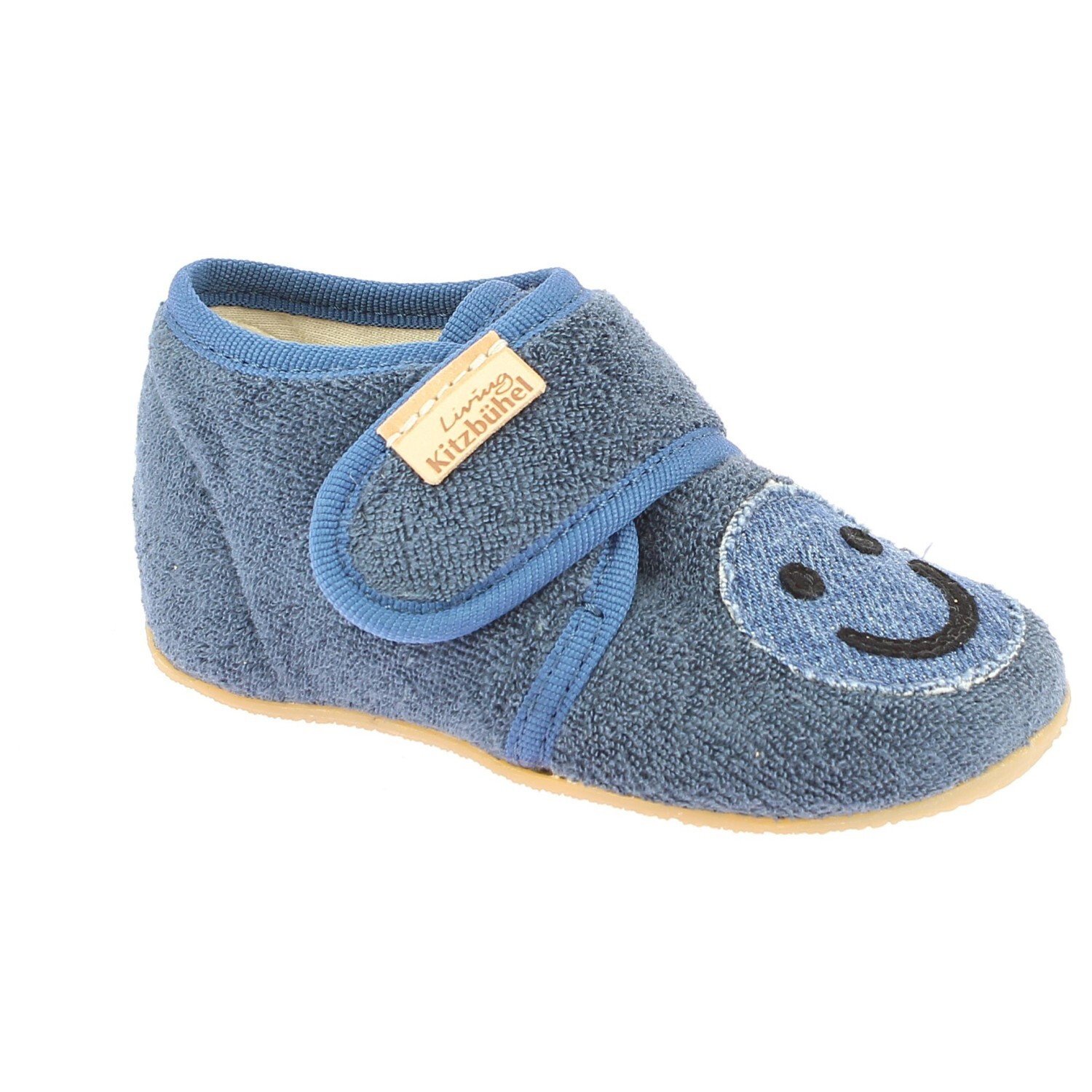 

Тапочки Living Kitzbühel Babyklett Frottee Smiley, цвет Denim