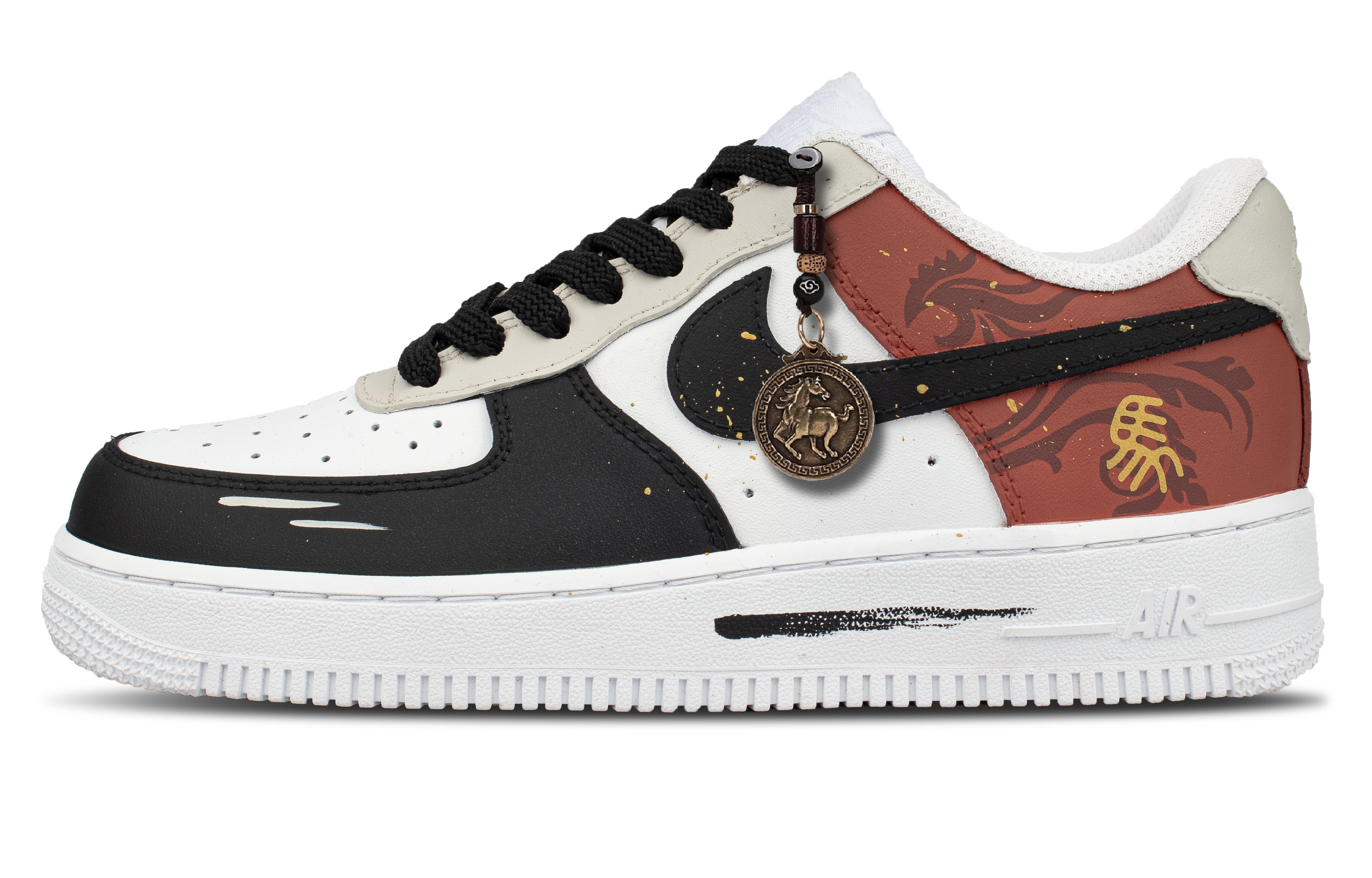 

Nike Кроссовки для скейтбординга Air Force 1 Cow Leather Coverage Cushioning Abrasion Resistant Low top Unisex красные