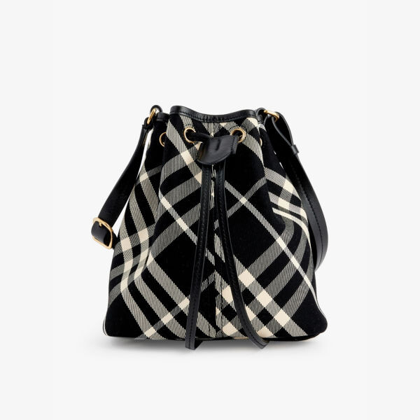 

Сумка-Ведро из хлопчатобумажной саржи с узором в клетку Burberry, черный
