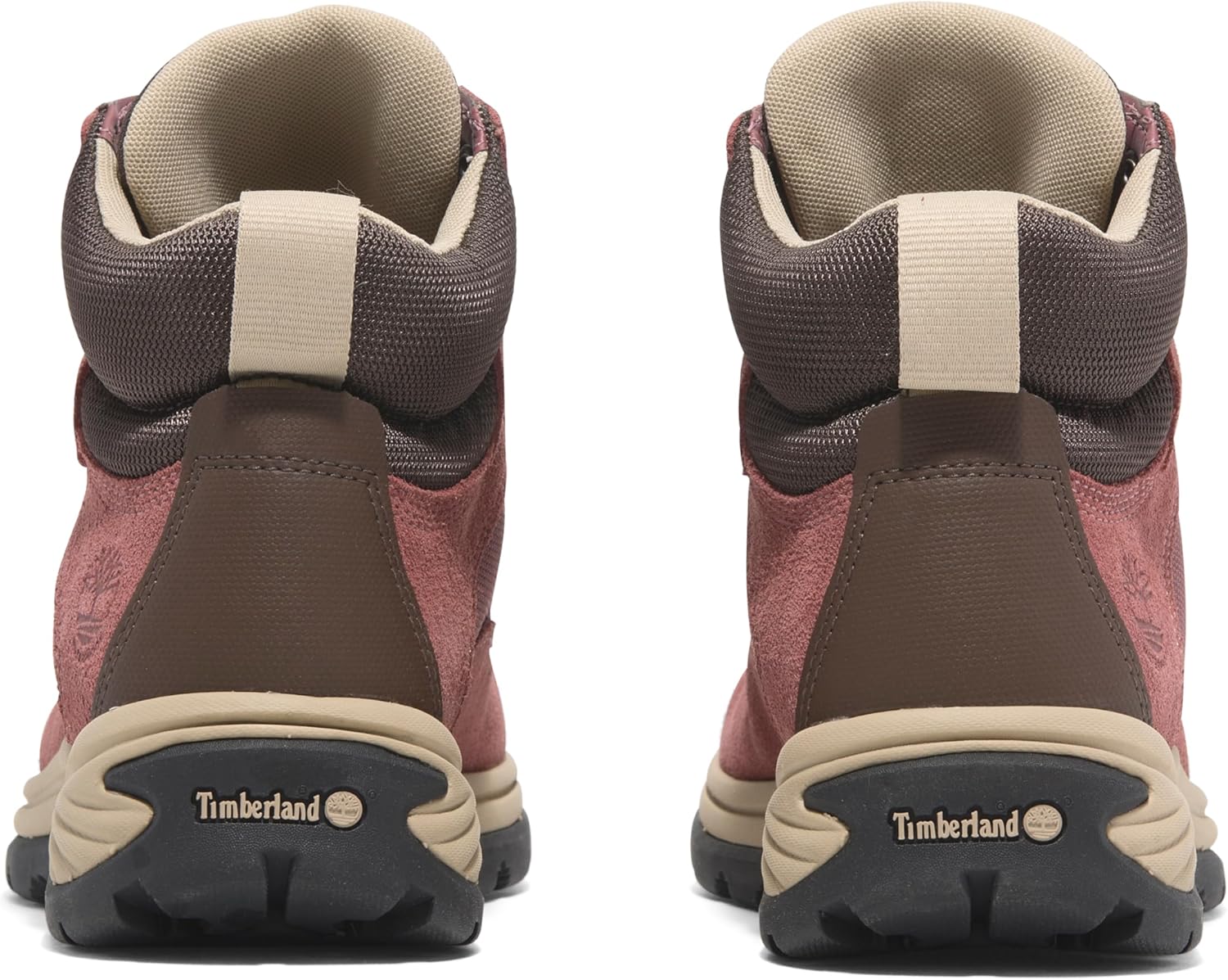Женские белые водонепроницаемые походные ботинки Timberland Ledge Mid со шнуровкой, Red Suede — фото 4