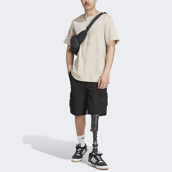 Футболка с графической монограммой Adidas, бежевый — фото 4