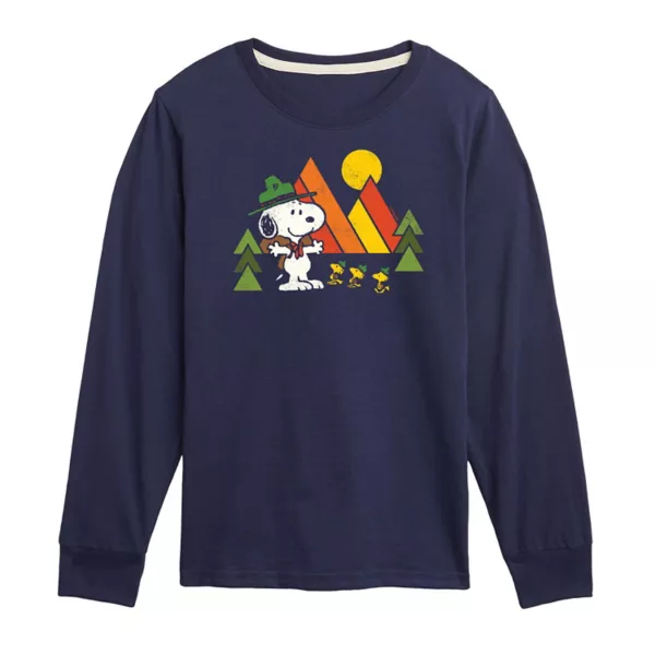 

Футболка-трейлер Peanuts Trailblazers для мальчиков 8-20 лет с длинным рукавом Licensed Character, синий