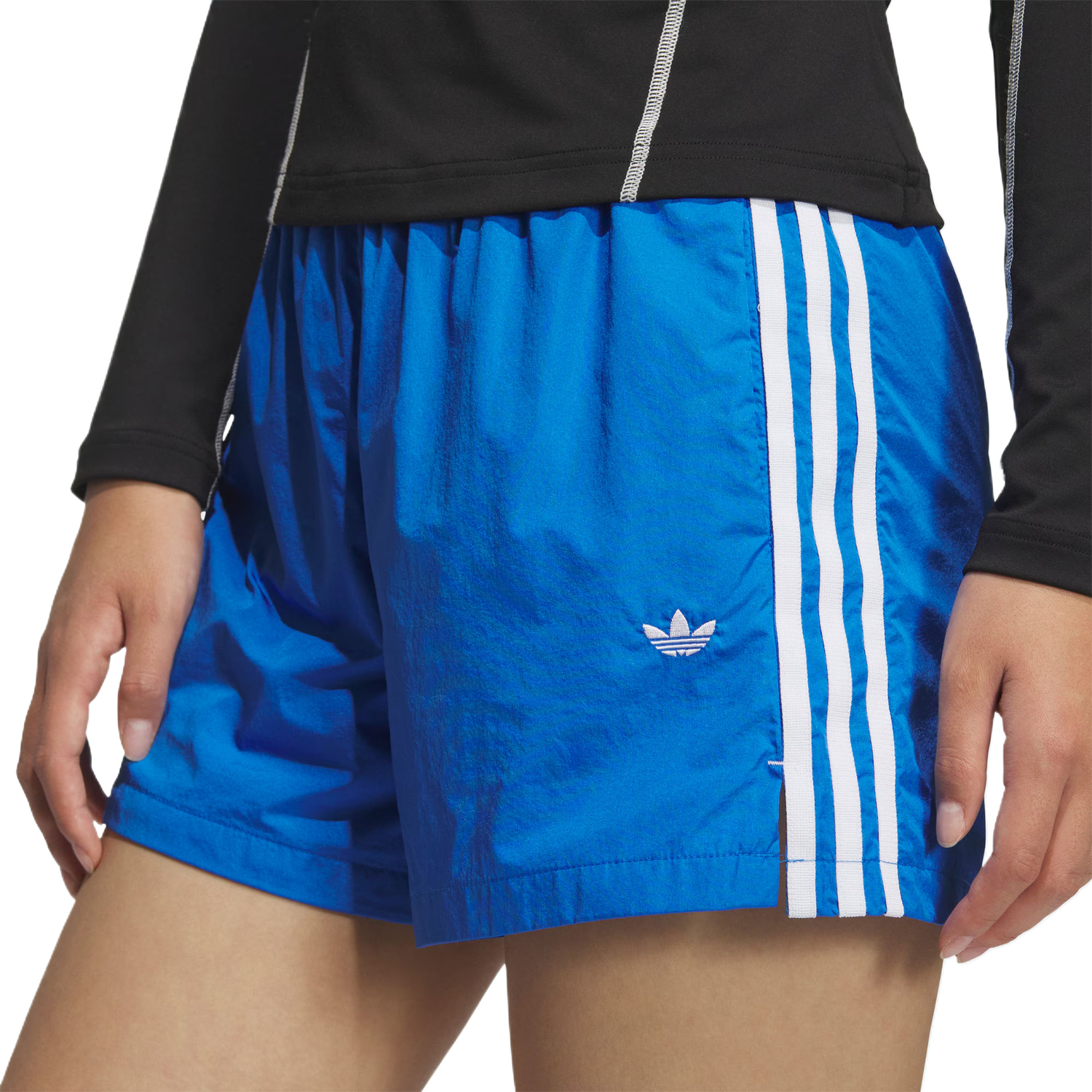 Adidas Originals Шорты спортивные 3 Stripes женские Bird Feather Blue — фото 4