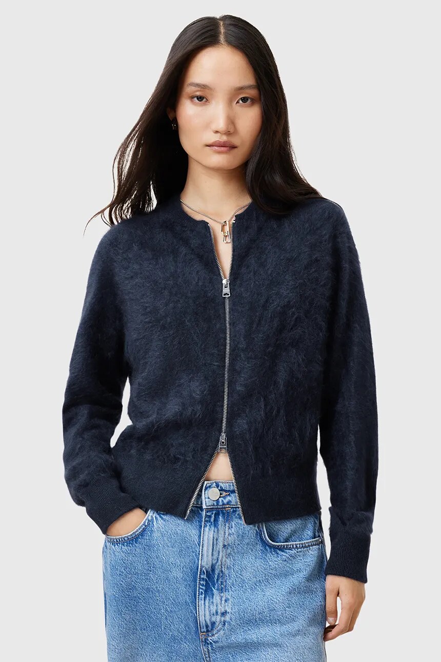 

Кашемировый кардиган AllSaints REBEL, темно-синий