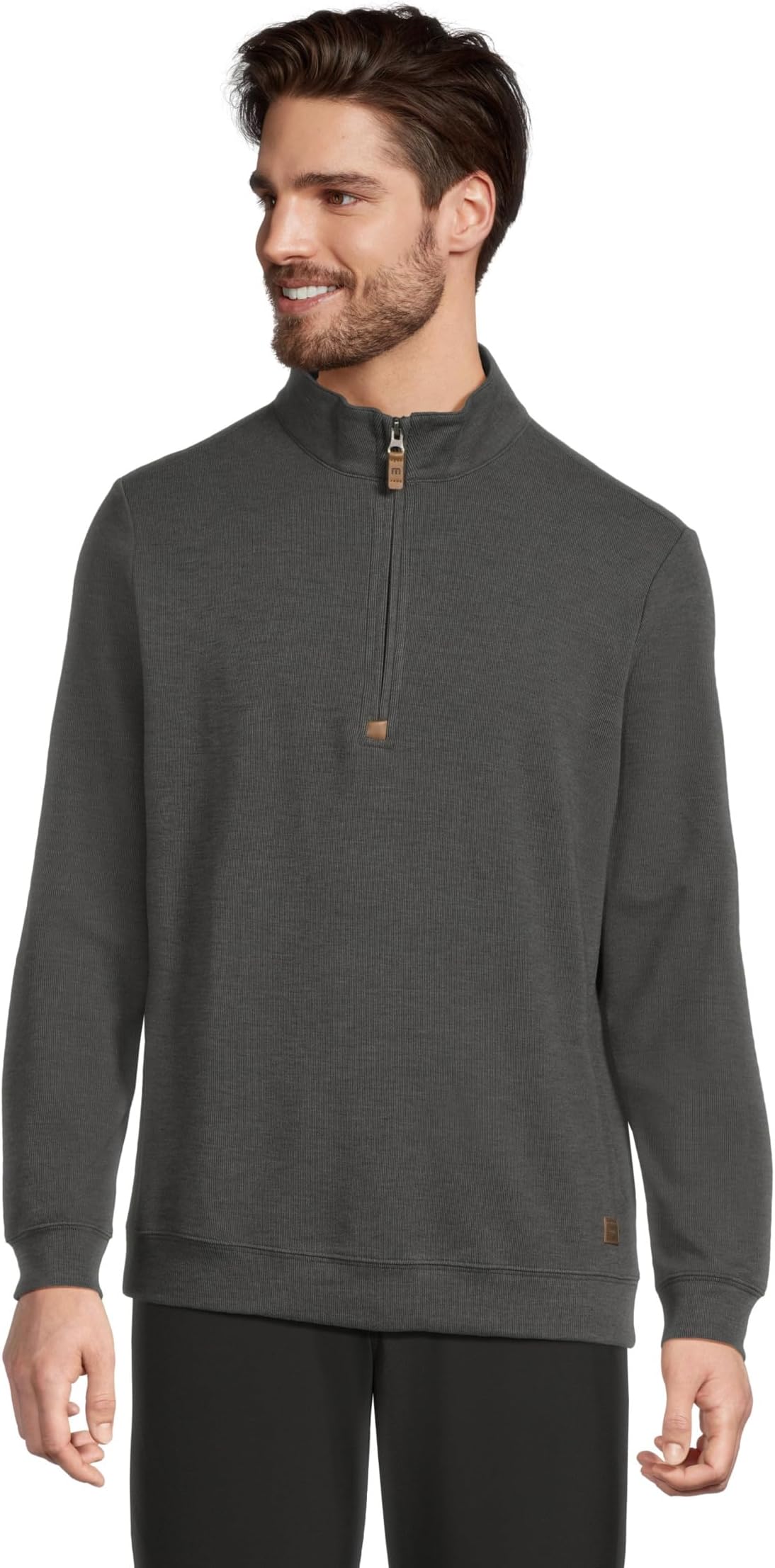 

Мужской свитер Cloud с молнией 1/4 TravisMathew, Heather Black