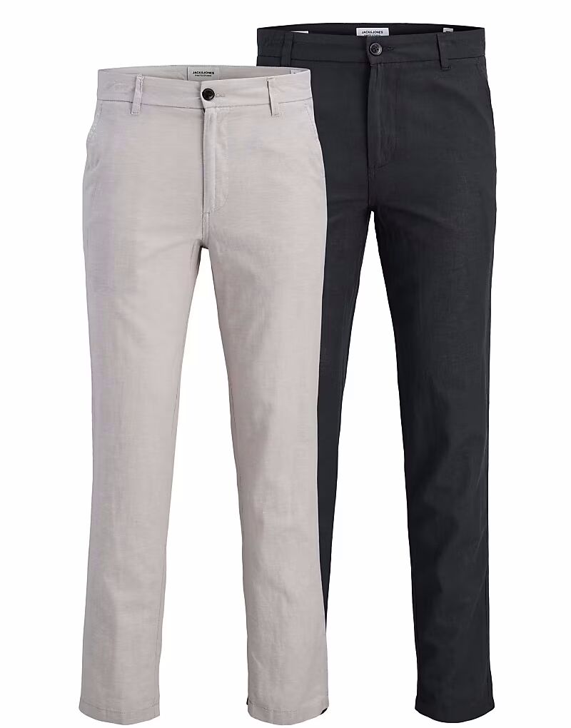 

Брюки чинос Jack & Jones, 2 пары, черного и серого цветов